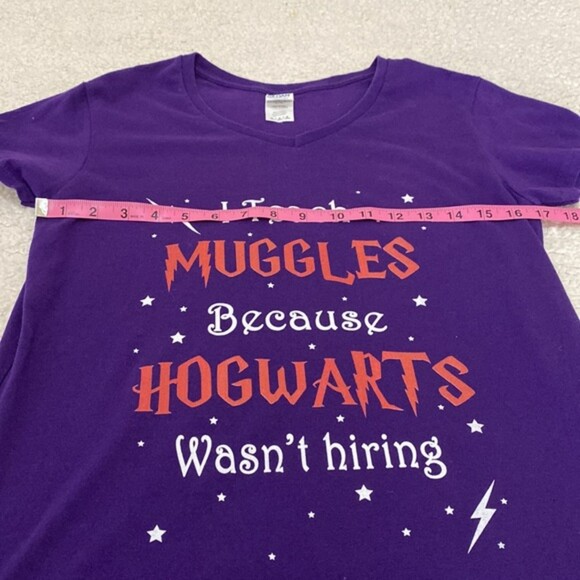 Harry Potter Shirt Teacher School Hogwartz Muggles Size Medium Cotton V Neck - Picture 7 of 8